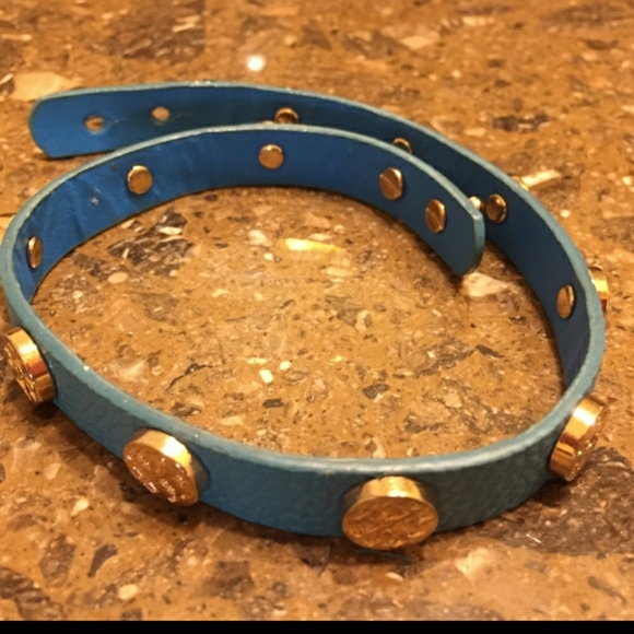 New Tory Burch Electric Blue Leather Wrap - Picture 3 of 10